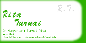 rita turnai business card